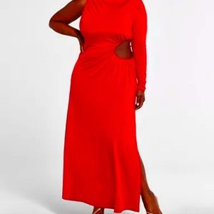 One sleeve cut out maxi dress